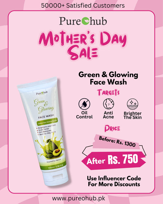 Mother,s Day Sale Green & Glowing Face Wash