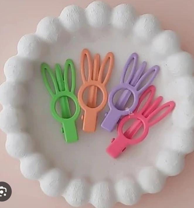 BUNNY EAR HAIR CLIPS   ( PACK OF 10 )