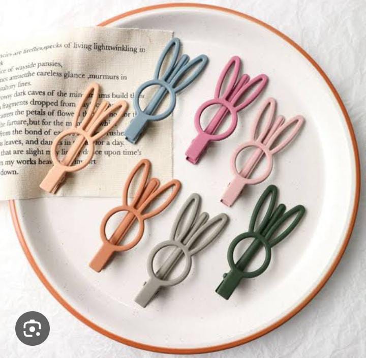 BUNNY EAR HAIR CLIPS   ( PACK OF 10 )