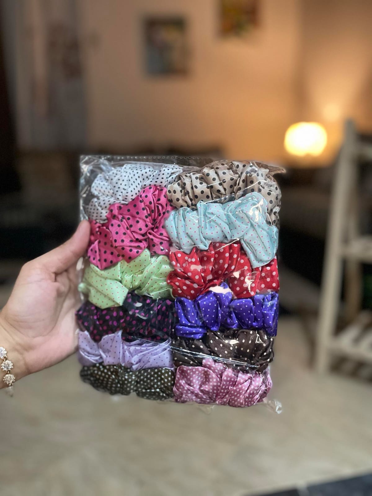 Scrunchies - ( Pair Of 3 ) polka dots